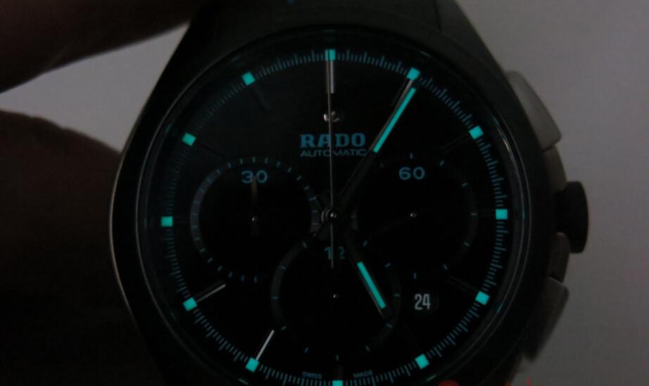 Rado watch glow in the darkness